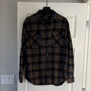 Burton Men's Casual Plaid Shirt - Black, Grey and Green